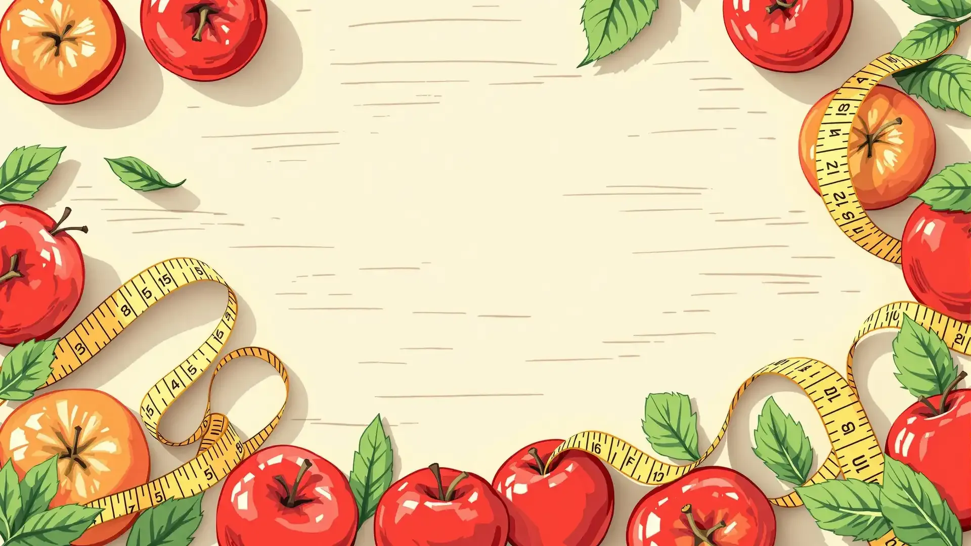 A background featuring apples, measuring tape, and a subtle keto-friendly theme, symbolizing weight loss and the health benefits of keto ACV gummies.
